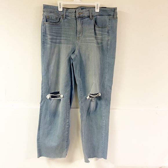 NWT Torrid perfect wide leg vintage stretch Mid Rise jean size 10R raw hem - Picture 1 of 12